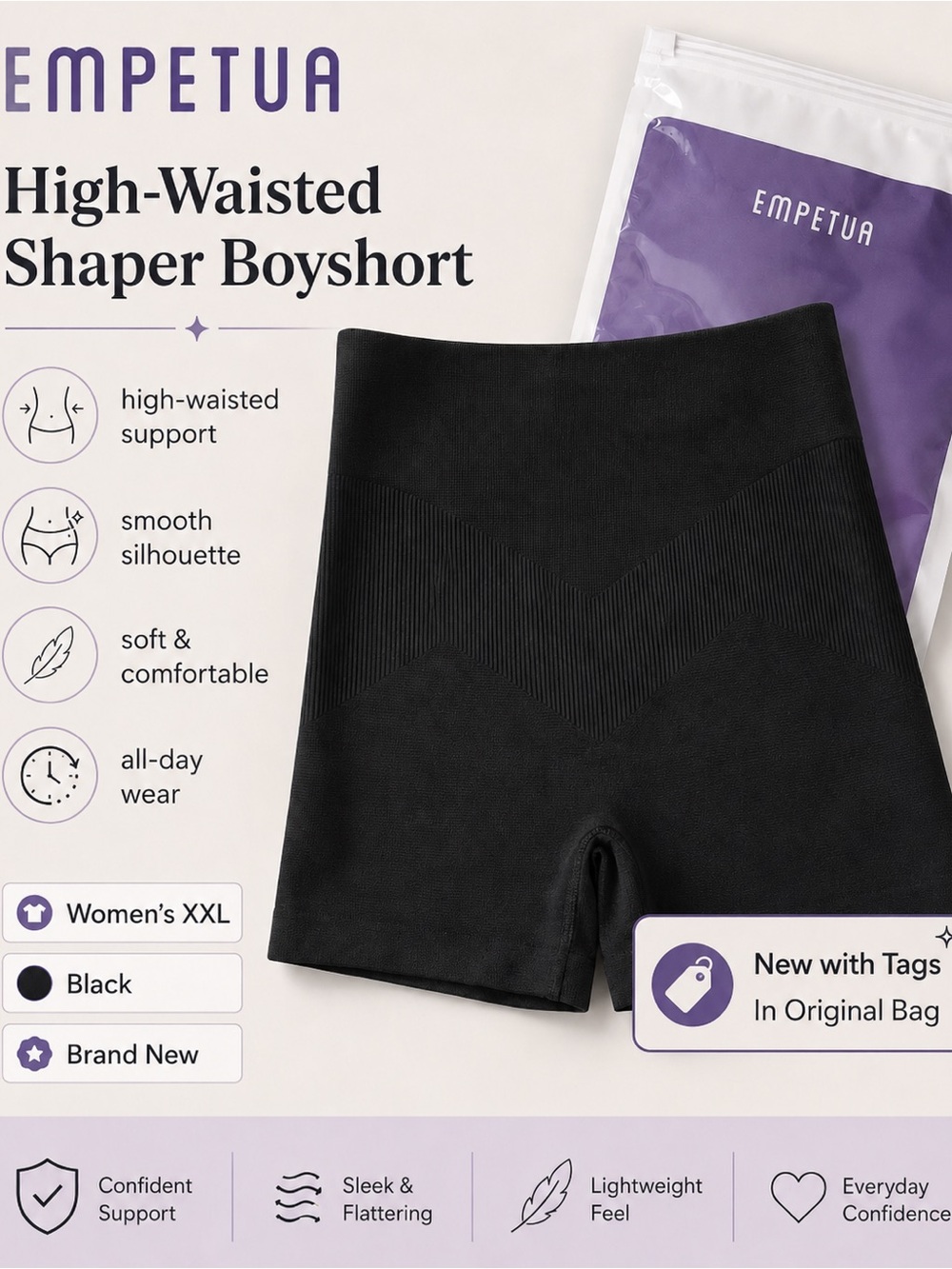 Shapermint High-Waisted Shaper Boyshorts - Black size XXL